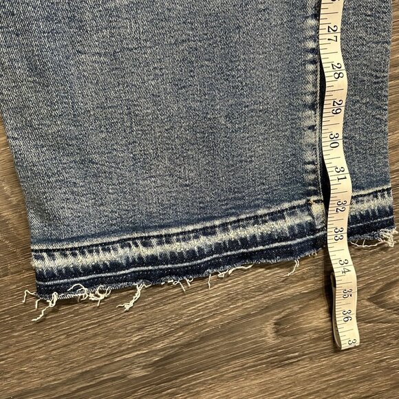 NWT AE77 Stovepipe Jeans Size 14 Light Blue Denim Raw Hem Eco-Friendly Materials - Picture 5 of 9